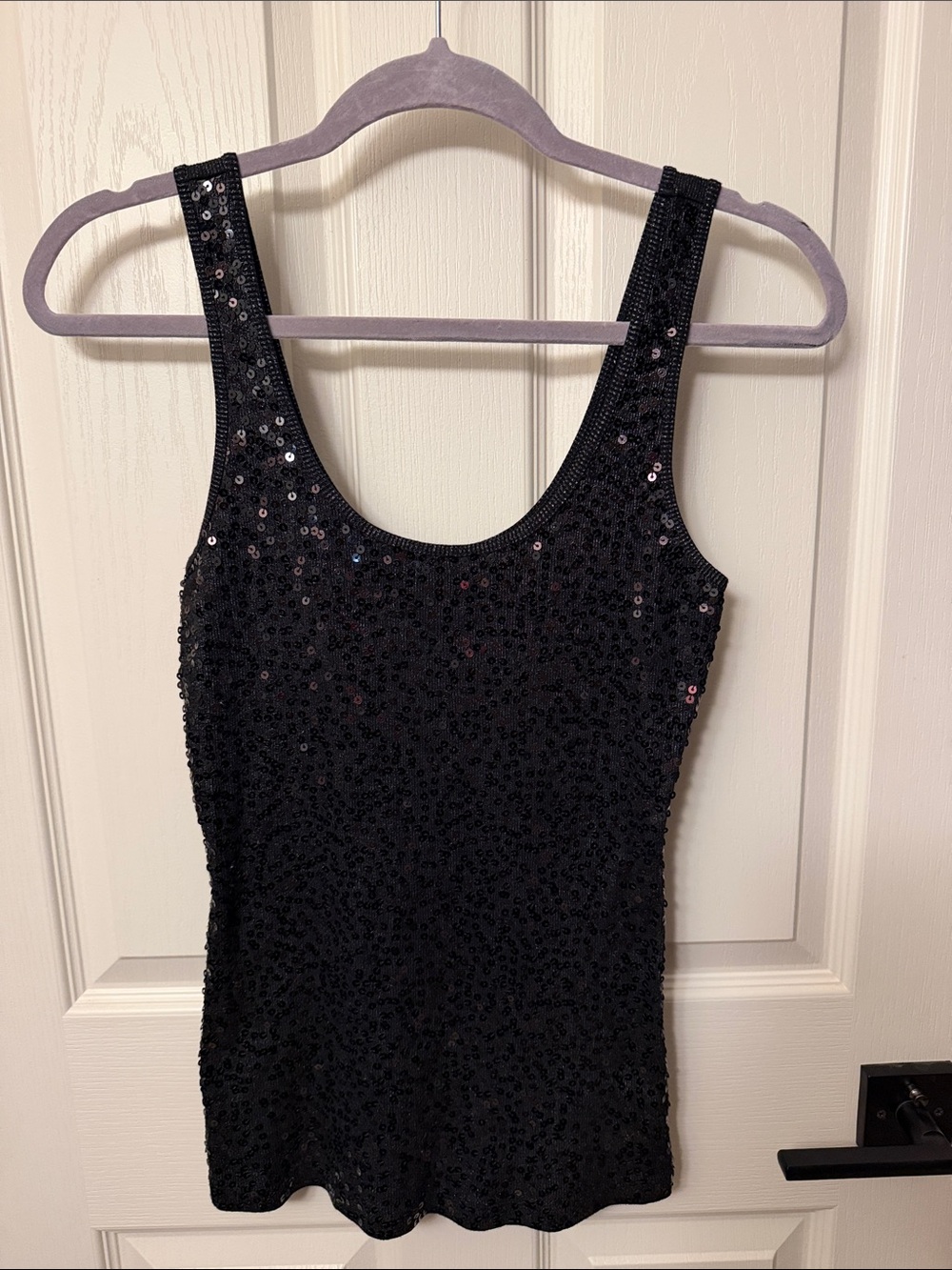 Express Black Sequin Tank Camisole